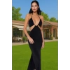 Plaj için Örme Maxi Elbise Cut Out Detaylarla Profesyonel Görünüm Uzun Ömürlü Dayanıklı Malzeme