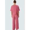 Plaj Şıklığı Dokuma Keten Karışımlı Rahat Pantolon Takım Trend Tasarım Modern Stil