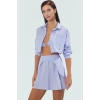 Plaj Şıklığı İçin Çok Çizgili Dokuma Üçlü Takım Zarifane Tasarım Modern Stil Trend