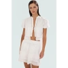 Plaj Şıklığı İçin Crop Bluz Etek Takım Dokuma Poplin Kumaş Modern Stil Dayanıklı Malzeme