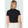 Polo Yaka Kısa Kollu Crop Bluz Pamuk Polyester Örme Yazlık Dayanıklı Malzeme Seçkin