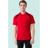 Polo Yaka Tişört GriKırmızı Detaylar İş Güvenliği Vancelya shirt Nefes Alabilir Şık Rahat Günlük