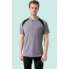 Polo Yaka Tişört GriKırmızı Detaylar İş Güvenliği Vancelya shirt Nefes Alabilir Şık Rahat Günlük