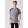 Polo Yaka Tişört GriKırmızı Detaylar İş Güvenliği Vancelya shirt Nefes Alabilir Şık Rahat Günlük