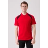 Polo Yaka Tişört GriKırmızı Detaylar İş Güvenliği Vancelya shirt Nefes Alabilir Şık Rahat Günlük