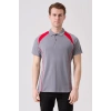 Polo Yaka Tişört GriKırmızı Detaylar İş Güvenliği Vancelya shirt Nefes Alabilir Şık Rahat Günlük