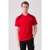 Polo Yaka Tişört GriKırmızı Detaylar İş Güvenliği Vancelya shirt Nefes Alabilir Şık Rahat Günlük