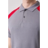 Polo Yaka Tişört GriKırmızı Detaylar İş Güvenliği Vancelya shirt Nefes Alabilir Şık Rahat Günlük