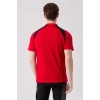 Polo Yaka Tişört GriKırmızı Detaylar İş Güvenliği Vancelya shirt Nefes Alabilir Şık Rahat Günlük