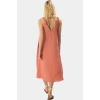 Polyester Aerobin Dokuma Midi Elbise V Yaka Shift Kalıp Modern Stil