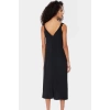 Polyester Aerobin Dokuma Midi Elbise V Yaka Shift Kalıp Modern Stil