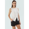 Polyester Elastan Gofre Örme Bluz Renk Kayık Yaka Günlük Casual Trend Tasarım Özel