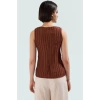 Polyester Elastan Gofre Örme Bluz Renk Kayık Yaka Günlük Casual Trend Tasarım Özel