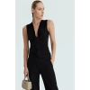 Polyester Elastan Sandy Örme Büstiyer V Yaka Fitted Yazlık Kaliteli İşçilik Konforlu Kesim
