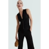Polyester Elastan Sandy Örme Büstiyer V Yaka Fitted Yazlık Kaliteli İşçilik Konforlu Kesim