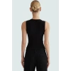 Polyester Elastan Sandy Örme Büstiyer V Yaka Fitted Yazlık Kaliteli İşçilik Konforlu Kesim