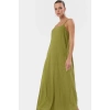 Polyester Elastan Shift Elbise Kolsuz Midi Boy Nefes Alan Kumaş Rahat Kullanım Modern Stil