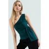 Polyester Elastan Yazlık Bluz Asimetrik Yaka Fitted Kalıp Regular Boy Özenle Seçilmiş