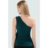 Polyester Elastan Yazlık Bluz Asimetrik Yaka Fitted Kalıp Regular Boy Özenle Seçilmiş