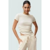 Polyester Karışımlı Bluz Crop Boy Fitted Kalıp Kısa Kol Seçkin Malzeme Dayanıklı