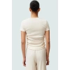 Polyester Karışımlı Bluz Crop Boy Fitted Kalıp Kısa Kol Seçkin Malzeme Dayanıklı