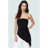Polyester Karışımlı Bluz Straplez Kolsuz Asimetrik Kesim Modern Stil Yüksek Kalite