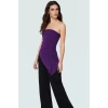 Polyester Karışımlı Bluz Straplez Kolsuz Asimetrik Kesim Modern Stil Yüksek Kalite