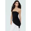 Polyester Karışımlı Bluz Straplez Kolsuz Asimetrik Kesim Modern Stil Yüksek Kalite