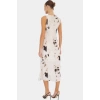 Polyester Mat Saten A Line Maxi Elbise Animal Desenli Günlük Kullanım İçin Modern Stil