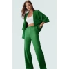 Polyester Örme Kadın Kimono Pantolon Takım Günlük Şıklık İçin Rahat Kullanım Seçkin Malzeme