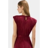 Polyester Örme Kumaş Midi Elbise Shift Kalıp Bisiklet Yaka Vatkalı Uzun Ömürlü
