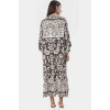 Polyester Shally Dokuma Elbise Midi Boy Truvakar Kol Geniş Kesim Modern Stil Seçkin Malzeme