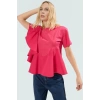 Poplin Bluz Fırfırlı Kol Detaylı Yazlık Premium Kalite Yüksek Şık Görünüm