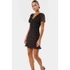 Puantiyeli Mini Tül Elbise Kisa Kol Bodycon Yazlık Dayanıklı Malzeme Seçkin