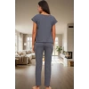 Rahat %100 Pamuk Pijama Takımı Boru Paça Ev Giyim Trend Tasarım Mükemmel Uyum