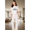Rahat %100 Pamuklu Fil Desenli Pijama Takımı Zarifane Tasarım Özenle Seçilmiş Yüksek Kalite