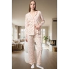 Rahat %100 Pamuklu Pijama Takımı; Çiçekli Desen Regular Kalıp Mükemmel Uyum Özenle Seçilmiş