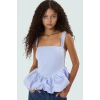 Rahat Bluz Balon Etekli Casual Stil Polyester Pamuk Karışımı Konforlu Kesim Yüksek Kalite