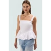 Rahat Bluz Balon Etekli Casual Stil Polyester Pamuk Karışımı Konforlu Kesim Yüksek Kalite
