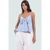 Rahat Günlük Kombinler İçin Kolsuz Bluz Keten Dokuma Fitted Kalıp Trend Tasarım