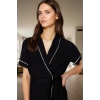 Rahat Homewear Viskon Pijama Takımı Kruvaze Yaka Kısa Kollu Dayanıklı Malzeme Trend Tasarım