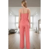 Rahat Kalıp %100 Polyester Dokuma Pijama Takımı V Yaka Seçkin Malzeme Ve Şık Premium Kalite