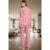 Rahat Kalıp 100% Polyester Polar Pijama Takımı Kış İçin İdeal Kullanım