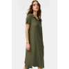 Rahat Kalıp Örme Midi Elbise Yazlık Polyester Kumaş Polo Yaka Kısa Kol Premium Kalite