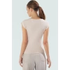Rahat Kesim Bluz Bisiklet Yaka Viskoz Ribana Kumaş Günlük Stil Trend Tasarım Ve Şık