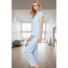 Rahat Kesim Pijama Takımı Ekose Desenli Viskoz Karışımlı Uzun Paça Özel Tasarım