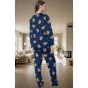 Rahat Kışlık Pijama Takımı Polar Kumaş Ayıcıklı Desen Boru Paça Seçkin Malzeme Zarifane Tasarım
