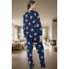 Rahat Kışlık Pijama Takımı Polar Kumaş Ayıcıklı Desen Boru Paça Seçkin Malzeme Zarifane Tasarım