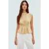 Rahat Kolsuz Bluz Yazlık Dokuma Polyester Karışımlı Trend Tasarım Seçkin Malzeme