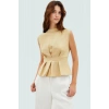 Rahat Kolsuz Bluz Yazlık Dokuma Polyester Karışımlı Trend Tasarım Seçkin Malzeme
